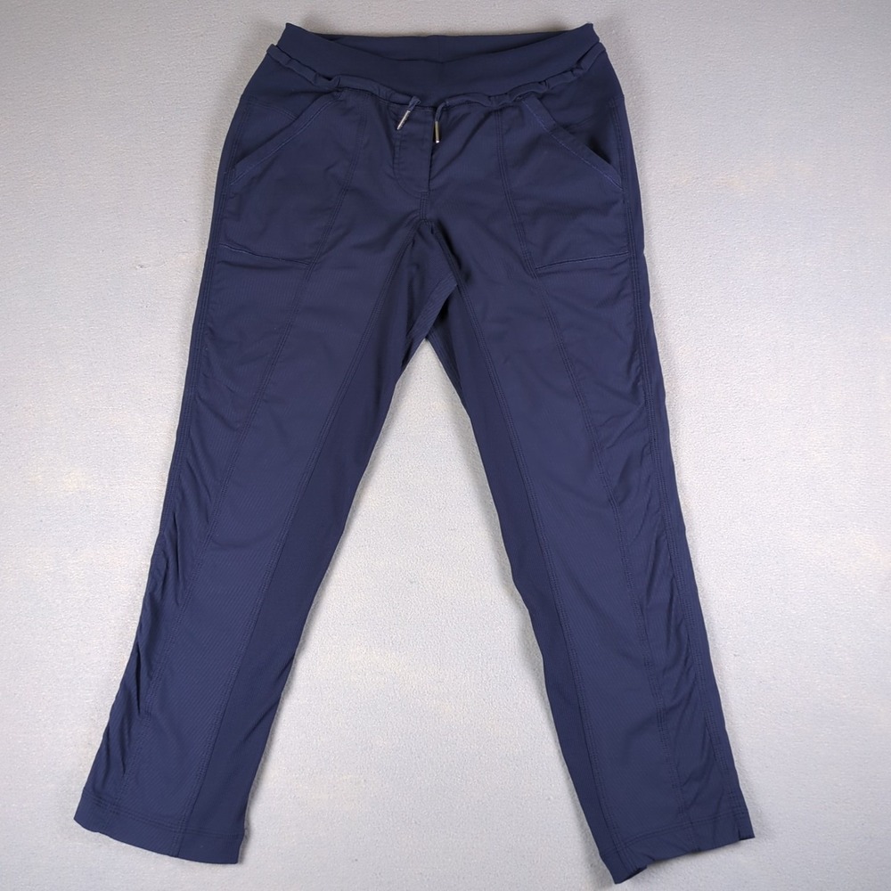 Lululemon Dance Studio Pants Womens 4 Blue Mid Rise Cropped Pockets Drawstring